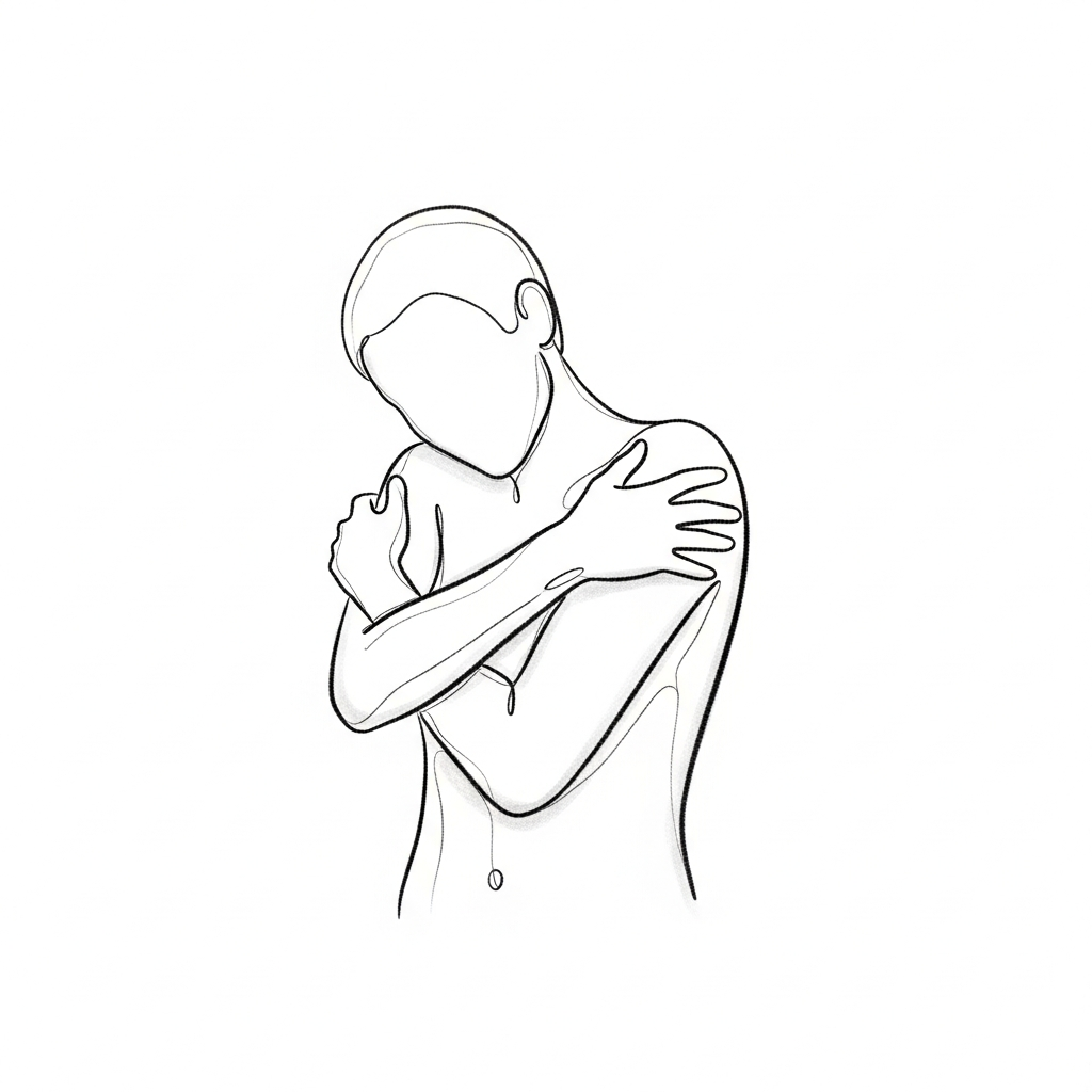 Pessoa abraçando a si mesma